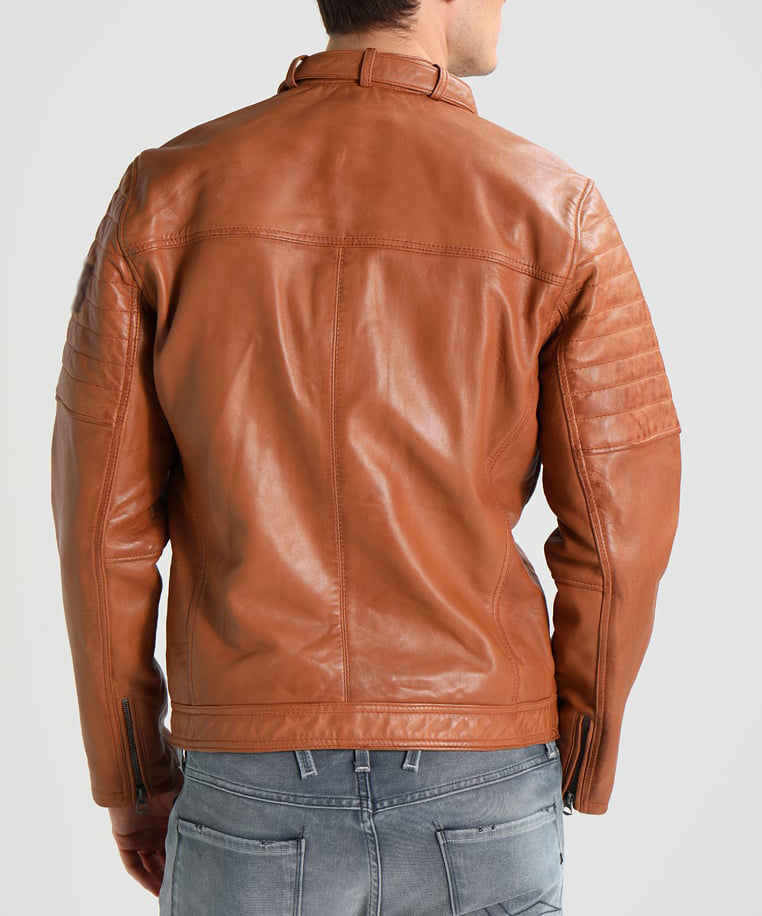 Biker Jacket - Men Real Lambskin Motorcycle Leather Biker Jacket KM278 - Koza Leathers