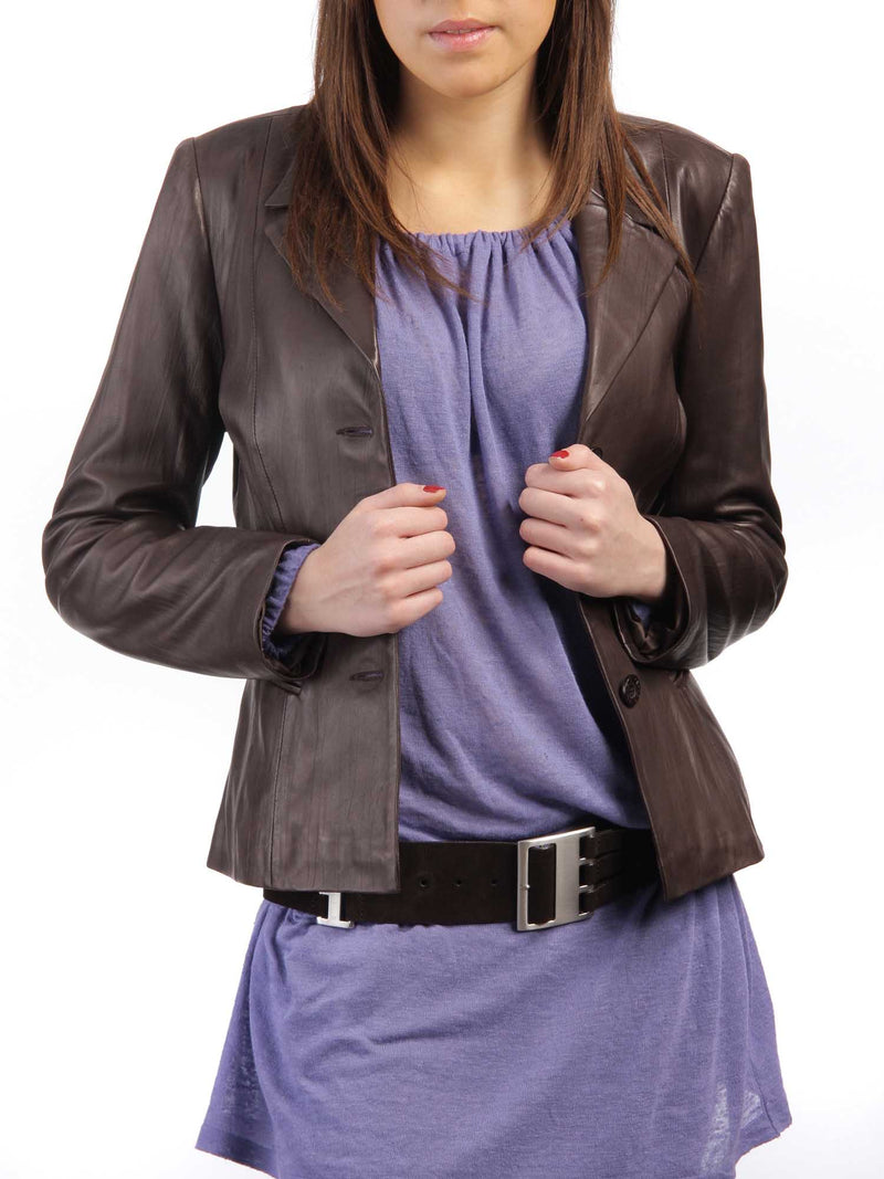 Koza Leathers Women's Real Lambskin Leather Blazer BW060