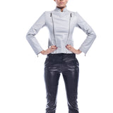 Biker / Motorcycle Jacket - Women Real Lambskin Leather Biker Jacket KW480 - Koza Leathers