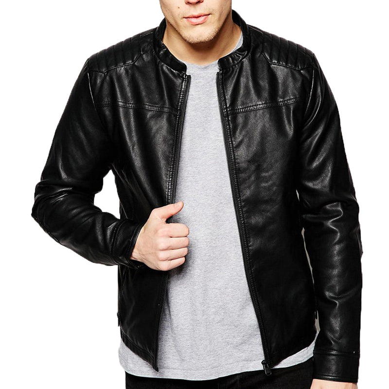 Biker Jacket - Men Real Lambskin Motorcycle Leather Biker Jacket KM351 - Koza Leathers