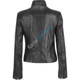 Biker / Motorcycle Jacket - Women Real Lambskin Leather Biker Jacket KW137 - Koza Leathers