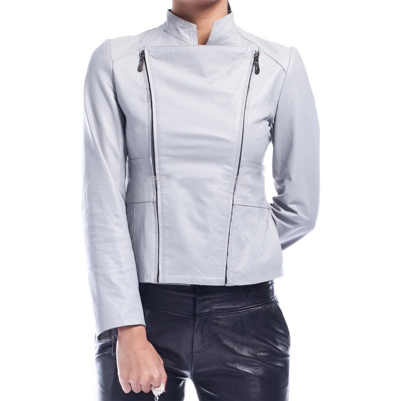 Biker / Motorcycle Jacket - Women Real Lambskin Leather Biker Jacket KW480 - Koza Leathers