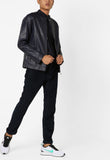 Biker Jacket - Men Real Lambskin Motorcycle Leather Biker Jacket KM649 - Koza Leathers