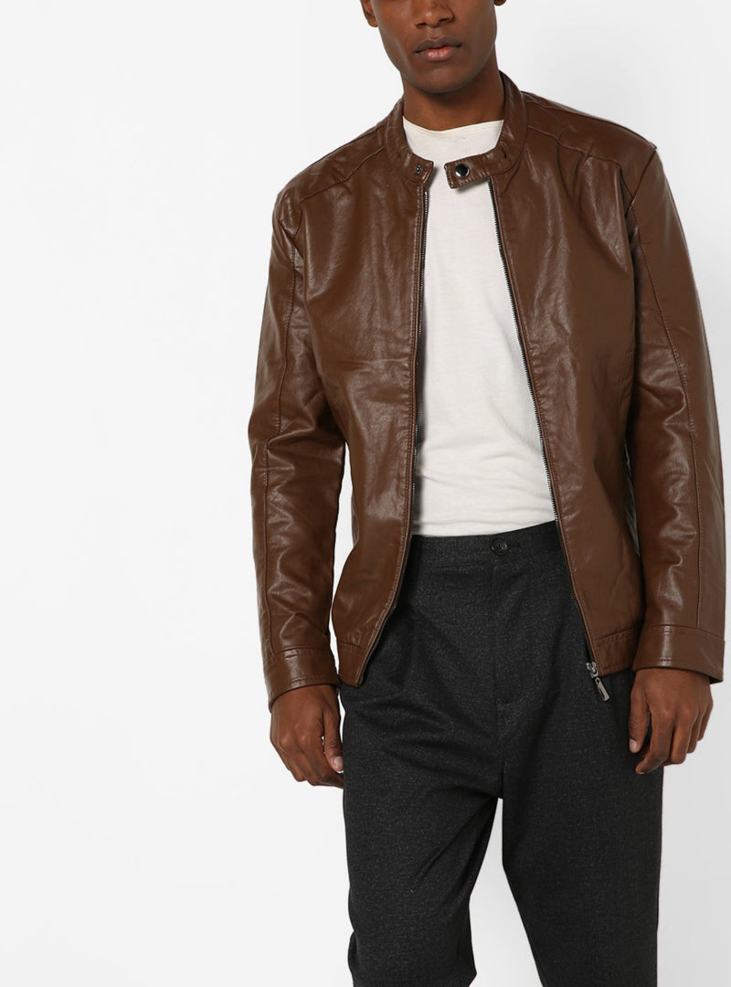 Biker Jacket - Men Real Lambskin Motorcycle Leather Biker Jacket KM650 - Koza Leathers