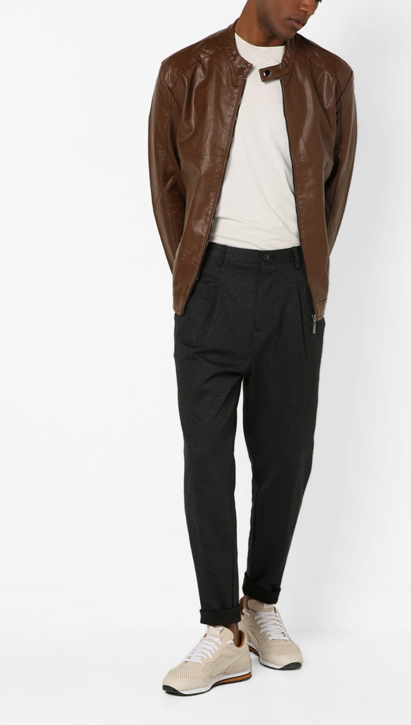 Biker Jacket - Men Real Lambskin Motorcycle Leather Biker Jacket KM650 - Koza Leathers