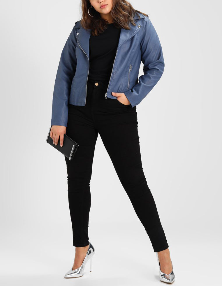 Biker / Motorcycle Jacket - Women Real Lambskin Leather Biker Jacket KW235 - Koza Leathers