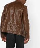 Biker Jacket - Men Real Lambskin Motorcycle Leather Biker Jacket KM650 - Koza Leathers