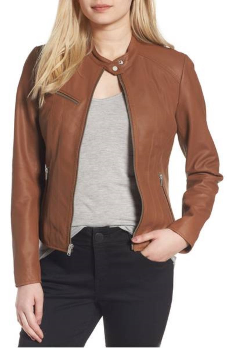 Biker / Motorcycle Jacket - Women Real Lambskin Leather Biker Jacket KW330 - Koza Leathers