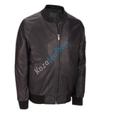 Koza Leathers Men's Genuine Lambskin Bomber Leather Jacket NJ031