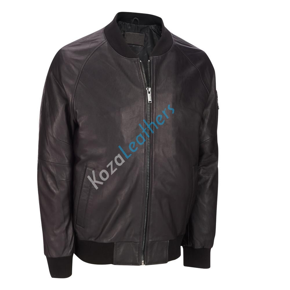 Biker Jacket - Men Real Lambskin Motorcycle Leather Biker Jacket KM180 - Koza Leathers