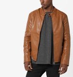 Biker Jacket - Men Real Lambskin Motorcycle Leather Biker Jacket KM651 - Koza Leathers