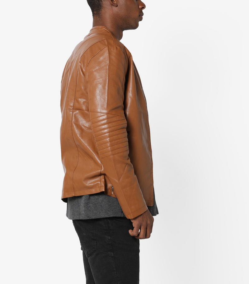 Biker Jacket - Men Real Lambskin Motorcycle Leather Biker Jacket KM651 - Koza Leathers