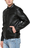 Biker Jacket - Men Real Lambskin Motorcycle Leather Biker Jacket KM429 - Koza Leathers