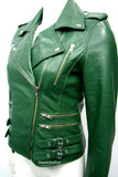 Biker / Motorcycle Jacket - Women Real Lambskin Leather Biker Jacket KW048 - Koza Leathers