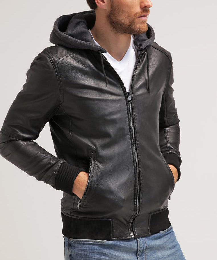 Biker Jacket - Men Real Lambskin Motorcycle Leather Biker Jacket KM282 - Koza Leathers