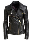 Biker / Motorcycle Jacket - Women Real Lambskin Leather Biker Jacket KW483 - Koza Leathers