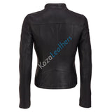 Biker / Motorcycle Jacket - Women Real Lambskin Leather Biker Jacket KW140 - Koza Leathers