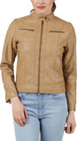 Biker / Motorcycle Jacket - Women Real Lambskin Leather Biker Jacket KW414 - Koza Leathers