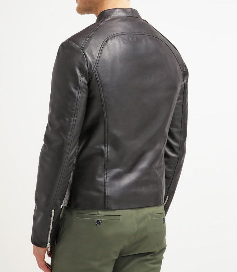 Biker Jacket - Men Real Lambskin Motorcycle Leather Biker Jacket KM283 - Koza Leathers