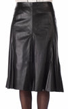 Knee Length Skirt - Women Real Lambskin Leather Slim Fit Skirt WS087 - Koza Leathers