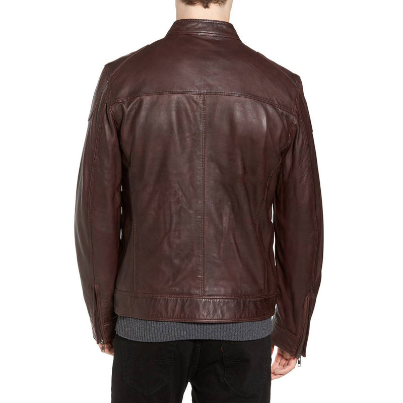 Biker Jacket - Men Real Lambskin Motorcycle Leather Biker Jacket KM352 - Koza Leathers