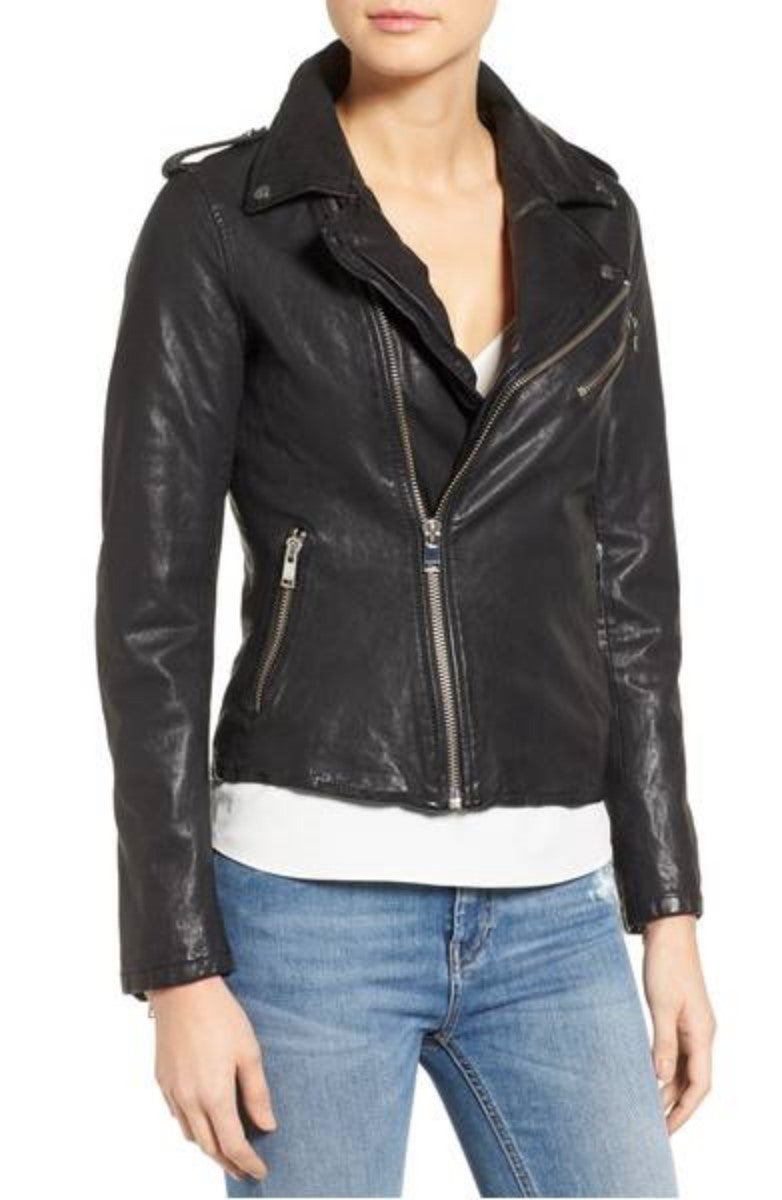 Biker / Motorcycle Jacket - Women Real Lambskin Leather Biker Jacket KW331 - Koza Leathers