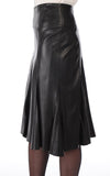 Knee Length Skirt - Women Real Lambskin Leather Slim Fit Skirt WS087 - Koza Leathers