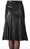 Knee Length Skirt - Women Real Lambskin Leather Slim Fit Skirt WS087 - Koza Leathers