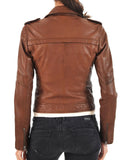 Biker / Motorcycle Jacket - Women Real Lambskin Leather Biker Jacket KW051 - Koza Leathers