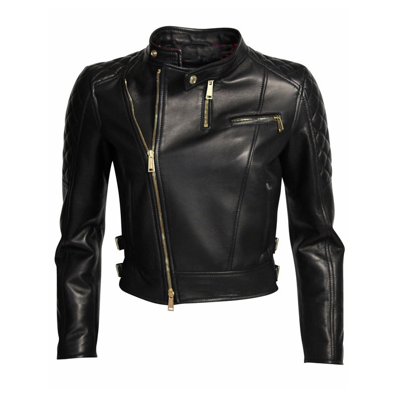 Biker / Motorcycle Jacket - Women Real Lambskin Leather Biker Jacket KW052 - Koza Leathers