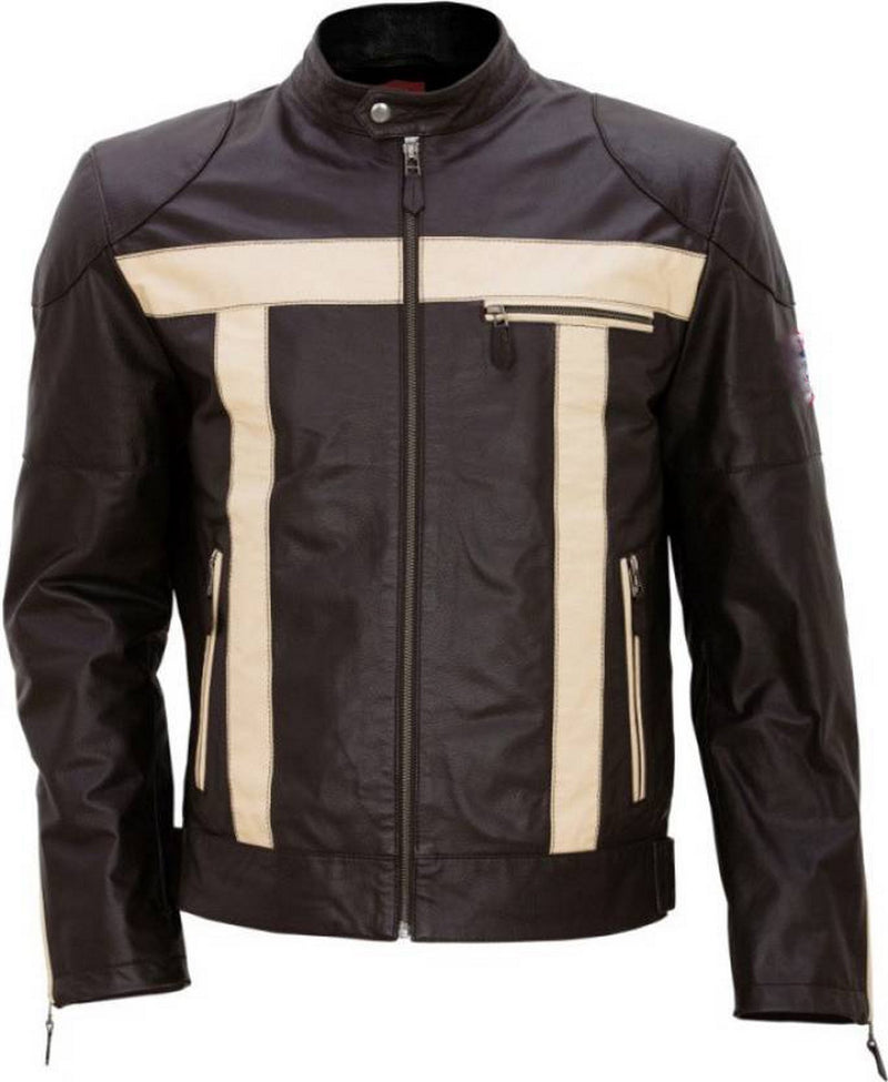 Biker Jacket - Men Real Lambskin Motorcycle Leather Biker Jacket KM432 - Koza Leathers