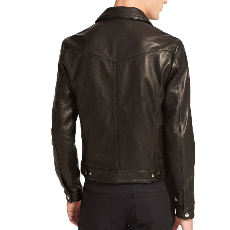 Biker Jacket - Men Real Lambskin Motorcycle Leather Biker Jacket KM353 - Koza Leathers