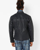 Biker Jacket - Men Real Lambskin Motorcycle Leather Biker Jacket KM654 - Koza Leathers