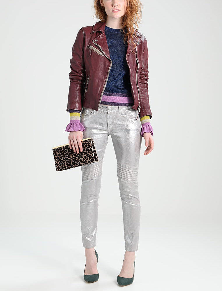 Biker / Motorcycle Jacket - Women Real Lambskin Leather Biker Jacket KW240 - Koza Leathers