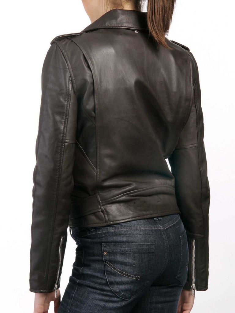 Biker / Motorcycle Jacket - Women Real Lambskin Leather Biker Jacket KW056 - Koza Leathers