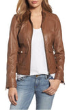 Biker / Motorcycle Jacket - Women Real Lambskin Leather Biker Jacket KW335 - Koza Leathers