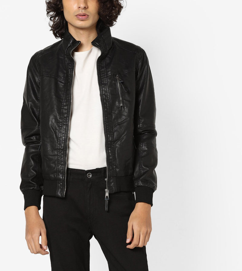 Biker Jacket - Men Real Lambskin Motorcycle Leather Biker Jacket KM656 - Koza Leathers