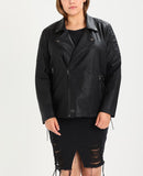 Biker / Motorcycle Jacket - Women Real Lambskin Leather Biker Jacket KW241 - Koza Leathers
