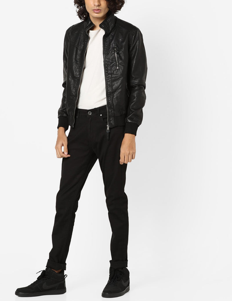 Biker Jacket - Men Real Lambskin Motorcycle Leather Biker Jacket KM656 - Koza Leathers