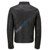 Leathers Men's Genuine Lambskin Bomber Leather Jacket NJ034