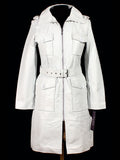 Koza Leathers Women's Genuine Lambskin Trench Coat Real Leather Jacket TC002