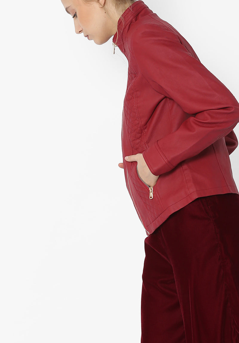 Biker / Motorcycle Jacket - Women Real Lambskin Leather Biker Jacket KW558 - Koza Leathers