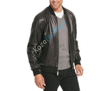 Koza Leathers Men's Genuine Lambskin Bomber Leather Jacket NJ008