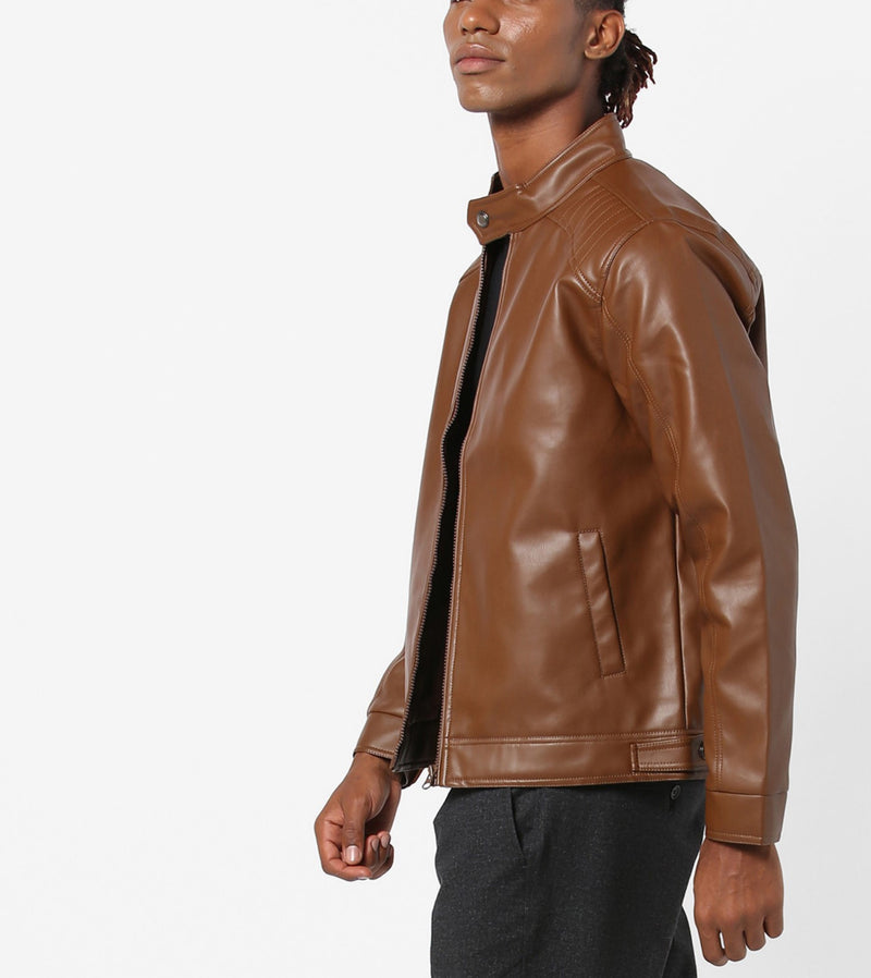 Biker Jacket - Men Real Lambskin Motorcycle Leather Biker Jacket KM602 - Koza Leathers