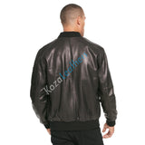 Koza Leathers Men's Genuine Lambskin Bomber Leather Jacket NJ008
