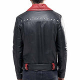 Biker Jacket - Men Real Lambskin Motorcycle Leather Biker Jacket KM312 - Koza Leathers