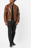 Biker Jacket - Men Real Lambskin Motorcycle Leather Biker Jacket KM602 - Koza Leathers