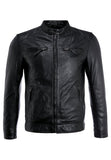 Biker Jacket - Men Real Lambskin Motorcycle Leather Biker Jacket KM233 - Koza Leathers