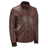Biker Jacket - Men Real Lambskin Motorcycle Leather Biker Jacket KM184 - Koza Leathers