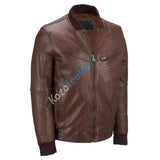 Leathers Men's Genuine Lambskin Bomber Leather Jacket NJ035